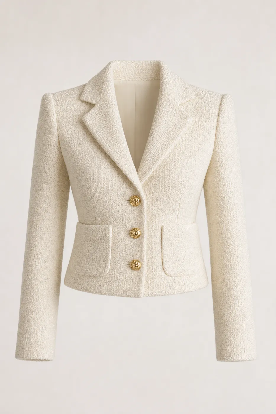 Blazer Structuré en Laine Bouclée Muse