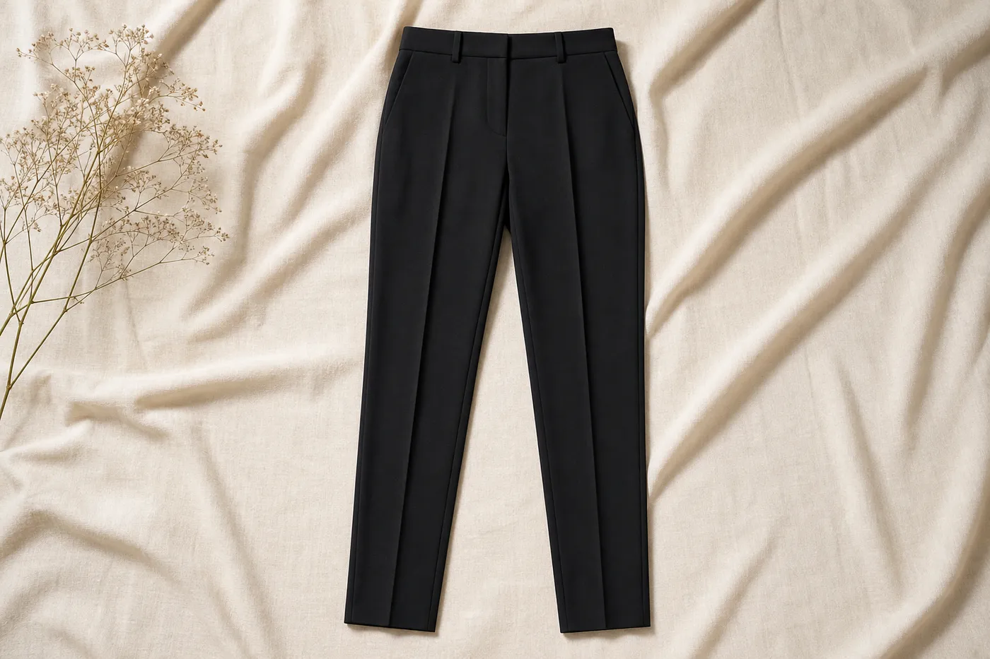 Pantalon Cigarette en Crêpe Muse