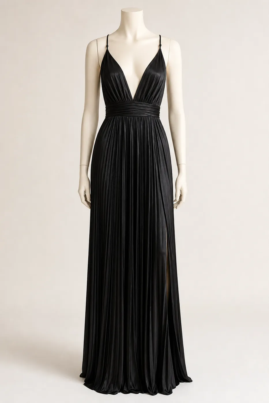 Robe Longue en Satin Plissé N°13
