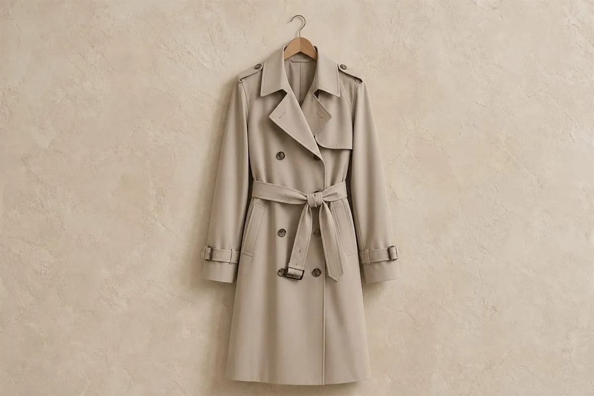 Trench Mi-Long en Gabardine Fluide Édition Limitée
